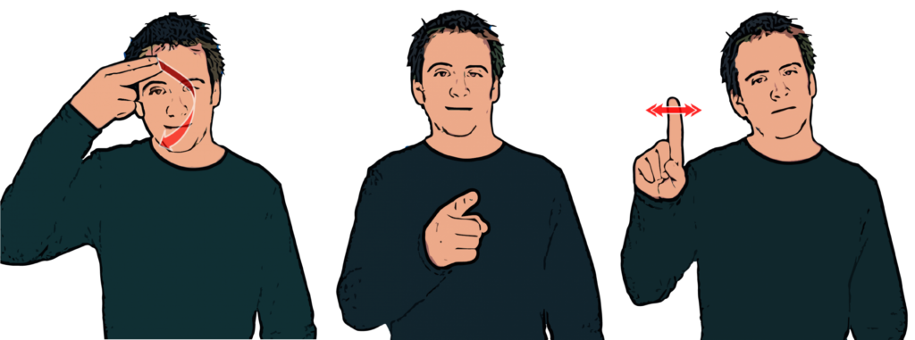 BSL signs to ask someone what their name is.